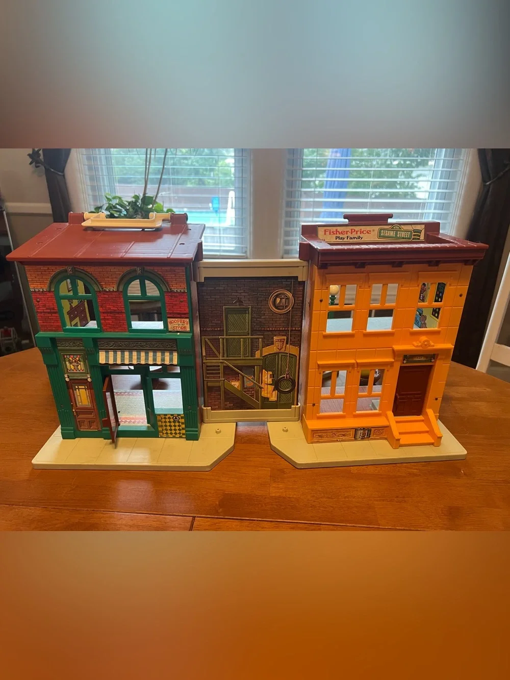 Fisher-Price Vintage Play Family Two-Building Set with bonus Cookie Monster